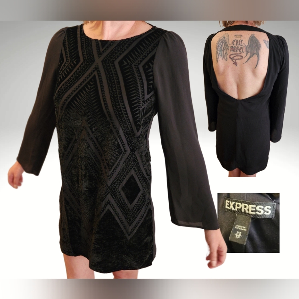 Express Boho LBD, backless, sz XS